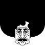 Vector clipart: Curly pensioner portrait linear drawing. Grandfathe