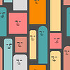 Vector clipart: Rectangles with eyes pattern seamless. Geometric