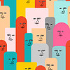 Vector clipart: Rectangles with eyes pattern seamless. Geometric