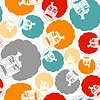 Vector clipart: Grandpa portrait pattern seamless. Grandfather