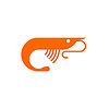 Vector clipart: Shrimp sign icon. Small crustacean symbol