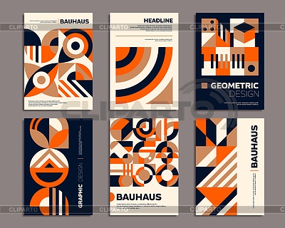 Bauhaus Poster mit geometrischen abstrakten Mustern | Stock Vektorgrafik |ID 7482319