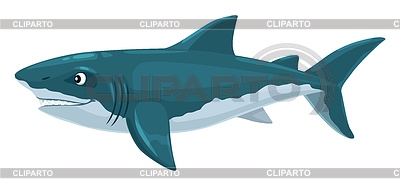 Personaje de dibujos animados de dinosaurio tiburón Megalodon | Ilustración vectorial de stock |ID 7489627