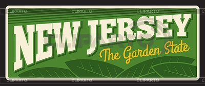Retro banner New Jersey vintage travel plate | Stock Vector Graphics |ID 7519860