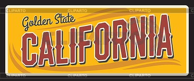 Placa de viaje vintage de California de los Estados Unidos | Ilustración vectorial de stock |ID 7519942