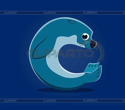 Sea animal underwater font, letter C cartoon seal | Stock Vector Graphics |ID 7571386
