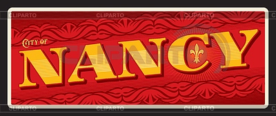 City of Nancy, vintage travel plate | Stock Vector Graphics |ID 7571424