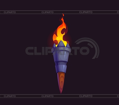 Activo de juego de antorcha de fuego medieval, antorcha antigua | Ilustración vectorial de stock |ID 7605254