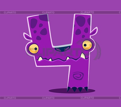 Halloween schrift ziffer 4 vier monster Charakter | Stock Vektorgrafik |ID 7629063