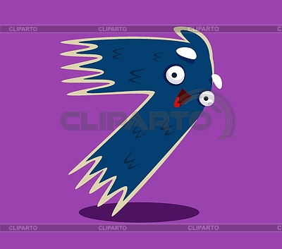 Dígito de fuente de Halloween 7 personaje de siete monstruos | Ilustración vectorial de stock |ID 7630252