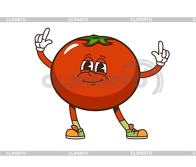 Groovy tomato vegetable cartoon funny character | Stock Vector Graphics |ID 7632012