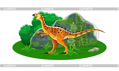 Scutellosaurus prehistoric dino cartoon character | Stock Vector Graphics |ID 7637548