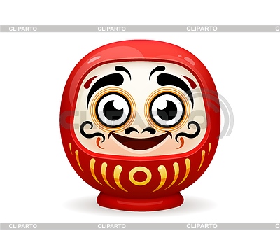 Red Daruma Japanese doll with cheerful happy face | Stock Vector Graphics |ID 7643730