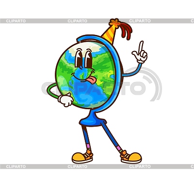 Cartoon groovy Schule Globus Briefpapier Charakter | Stock Vektorgrafik |ID 7643766
