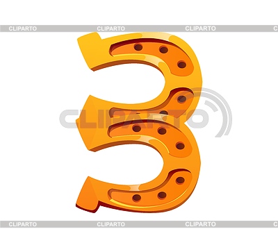 Texas cowboy horseshoe font typeset digit 3 three | Stock Vector Graphics |ID 7645071