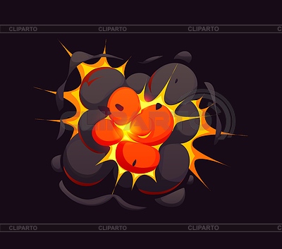 Explosión de bomba de dibujos animados efecto de explosión, explosión de explosión | Ilustración vectorial de stock |ID 7645964