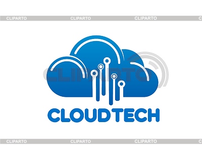 Icono de tecnología en la nube con conexiones de circuito | Ilustración vectorial de stock |ID 7646030