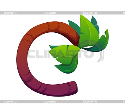 Summer vacation cartoon font palm tree letter C | Stock Vector Graphics |ID 7646970