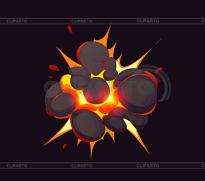 Nube de auge de dibujos animados, efecto de explosión de explosión de bomba | Ilustración vectorial de stock |ID 7648452