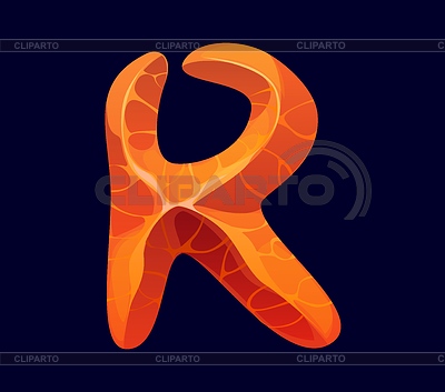 Korallenriff Seestern Cartoon Schriftsatz Buchstabe R | Stock Vektorgrafik |ID 7649341
