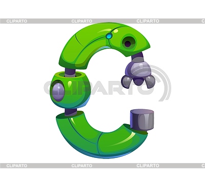 Fuente de mano de robot de dibujos animados, tipo de engranaje de máquina cyborg | Ilustración vectorial de stock |ID 7649369