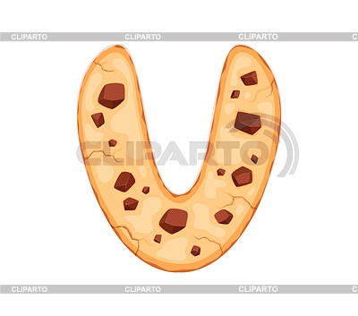 Gebäck Dessertschrift Shortbread Cookie Buchstabe V | Stock Vektorgrafik |ID 7649461