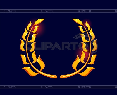 Golden laurel branches wreath, game asset badge | Stock Vector Graphics |ID 7650873
