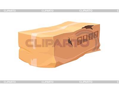Beschädigte und kaputte Lieferkarton-Cartoon-Box | Stock Vektorgrafik |ID 7650945