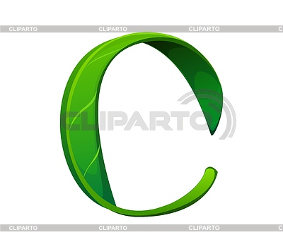 Шрифт Tree green leaf, экологическая наборная буква C | Векторный клипарт |ID 7653348