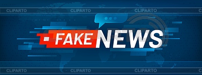Баннер с фальшивыми новостями, предупреждение о дезинформации | Векторный клипарт |ID 7655403