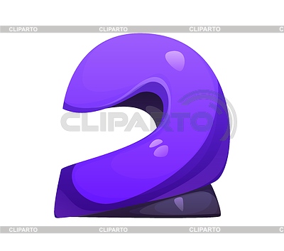 Casco de carreras de automovilismo font racer digit 2 two | Ilustración vectorial de stock |ID 7655815