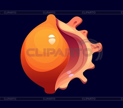 Dígito tipográfico de fuente de dibujos animados Reef seashell 0 cero | Ilustración vectorial de stock |ID 7656557