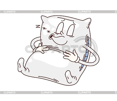 Almohada para dormir groovy de dibujos animados personaje divertido | Ilustración vectorial de stock |ID 7656625