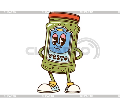 Botella de salsa groovy de dibujos animados lindo personaje | Ilustración vectorial de stock |ID 7656647