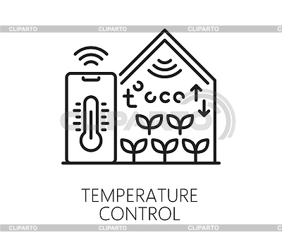 Temperaturregelung im Smart Farming Liniensymbol | Stock Vektorgrafik |ID 7658831