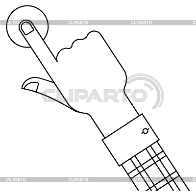 Hand and button | Stock Vector Graphics |ID 6171786