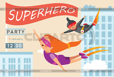 Superhero party invitation | High resolution stock illustration |ID 6669286