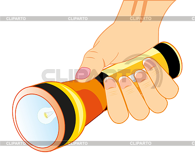 Mano con luz de flash | Ilustración vectorial de stock |ID 6536541