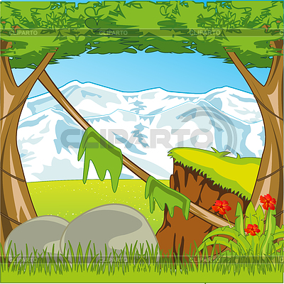 Beautiful nature with tropical wood and snow | Stock Vector Graphics |ID 6843490