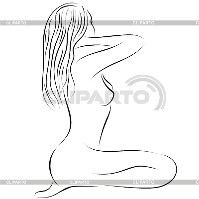 Mujer desnuda | Ilustración vectorial de stock |ID 7110373
