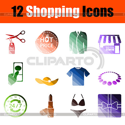 Conjunto de iconos de compras | Ilustración vectorial de stock |ID 6852689
