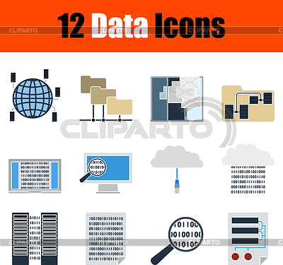 Conjunto de iconos de datos | Ilustración vectorial de stock |ID 7107517