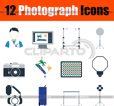 Conjunto de iconos de fotografía | Ilustración vectorial de stock |ID 7107685