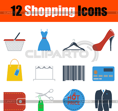 Conjunto de iconos de compras | Ilustración vectorial de stock |ID 7107717