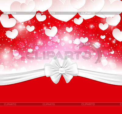 Glowing Hintergrund mit Papier Herzen, Bogen, Bänder | Stock Vektorgrafik |ID 5432022