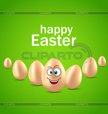 Happy Easter Card with Funny Egg, Humor Invitation | Stock Vector Graphics |ID 6229040