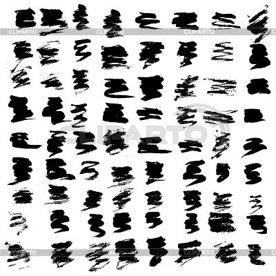 Conjunto de manchas de tinta negra. Mancha abstracta Aislar | Ilustración vectorial de stock |ID 7025633