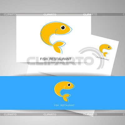Tarjeta de restaurante de pescado | Ilustración vectorial de stock |ID 5776138