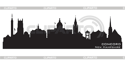 Concord New Hampshire city skyline silhouette | Stock Vector Graphics |ID 7645754