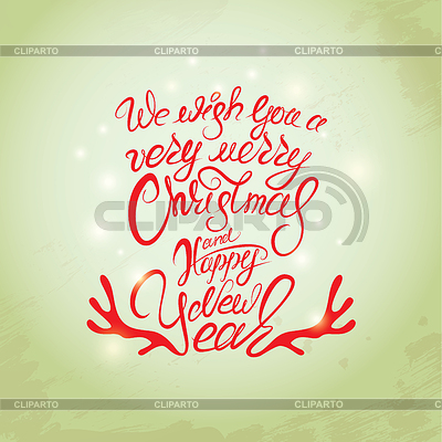 Feliz Navidad y Feliz Año Nuevo Tarjeta, calligraph | Ilustración vectorial de stock |ID 5375910